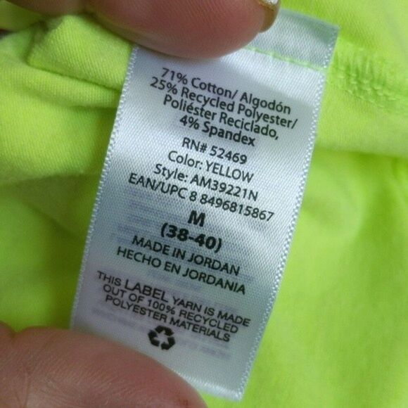 Athletic Works men's medium long sleeve t-shirt tee, fluorescent yellow caution - Picture 4 of 5